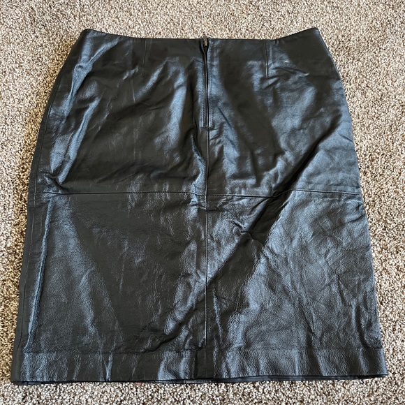 VINTAGE LEATHER MINNIE SKIRT 90s - Picture 1 of 3